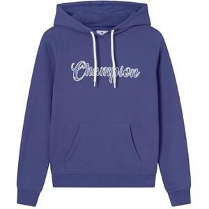 Champion Women's fleece hoodie, rib cuff and hem, front kangaroo pocket, hood with adjustable drawcords, graphic logo Blue Champion Women's fleece hoodie, rib cuff and hem, front kangaroo pocket, hood with adjustable drawcords, graphic logo Blue