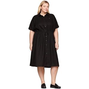 Tommy Hilfiger Women's CRV Linen SS Shirt Dress Black 46 Tommy Hilfiger Women's CRV Linen SS Shirt Dress Black 46
