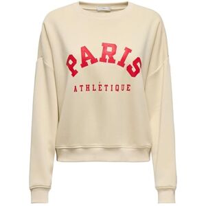 ONLY Women's Onlsweat Life L/S Crew O.Size State Noos Sweatshirt with Print, Birch, L ONLY Women's Onlsweat Life L/S Crew O.Size State Noos Sweatshirt with Print, Birch, L