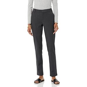 Amazon Essentials Women's Bi-Stretch Full Length Straight Leg Trouser, Charcoal Heather, 8 Amazon Essentials Women's Bi-Stretch Full Length Straight Leg Trouser, Charcoal Heather, 8