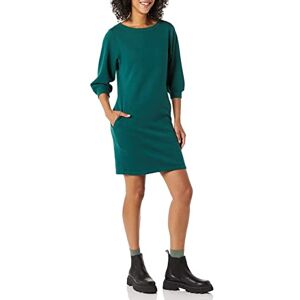 Amazon Essentials Women's Fleece Blouson Sleeve Crewneck Sweatshirt Dress (Available in Plus Size), Dark Green Heather, Small Amazon Essentials Women's Fleece Blouson Sleeve Crewneck Sweatshirt Dress (Available in Plus Size), Dark Green Heather, Small