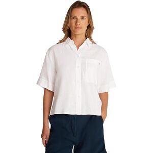 Tommy Hilfiger Women’s Short Sleeve Relaxed Fit Linen Shirt, White (Th Optic White), 4 Tommy Hilfiger Women’s Short Sleeve Relaxed Fit Linen Shirt, White (Th Optic White), 4
