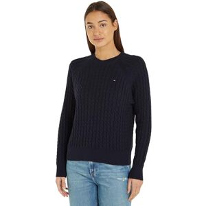 Tommy Hilfiger Women’s Cable Knit Jumper, Blue (Desert Sky), XXS Tommy Hilfiger Women’s Cable Knit Jumper, Blue (Desert Sky), XXS