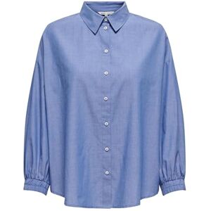 ONLY Women's Onlarja L/S Solid Shirt WVN Noos Long Sleeve Blouse, Blue, XS ONLY Women's Onlarja L/S Solid Shirt WVN Noos Long Sleeve Blouse, Blue, XS
