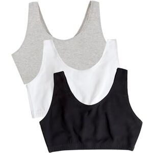 Fruit of the Loom Women's Built Up Tank Style Sports Bra Value Pack, Opaque, Black/White/Heather Grey, 34 (Pack of 6) Fruit of the Loom Women's Built Up Tank Style Sports Bra Value Pack, Opaque, Black/White/Heather Grey, 34 (Pack of 6)