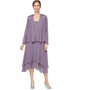 S.L. Fashions Women's Embellished Chiffon Tiered Jacket Dress Special Occasion, ICY Orchid, 10 Petite S.L. Fashions Women's Embellished Chiffon Tiered Jacket Dress Special Occasion, ICY Orchid, 10 Petite