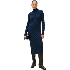 Tommy Hilfiger Women’s Soft Wool Cable Knit Jumper Dress with Roll Neck, Blue (Dark Night Navy), XXXL Tommy Hilfiger Women’s Soft Wool Cable Knit Jumper Dress with Roll Neck, Blue (Dark Night Navy), XXXL