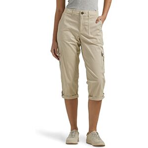 Lee Women's Plus Size Flex-to-go Mid-Rise Relaxed Fit Cargo Capri Pant, Pioneer Beige Lee Women's Plus Size Flex-to-go Mid-Rise Relaxed Fit Cargo Capri Pant, Pioneer Beige