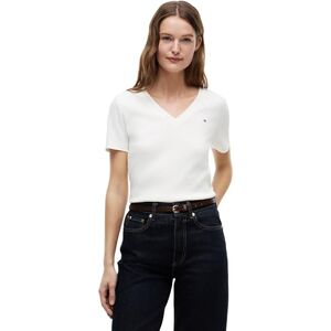 Tommy Hilfiger Women’s Short Sleeve T-Shirt New Slim Cody V-Neck, White (Nos Ecru), S Tommy Hilfiger Women’s Short Sleeve T-Shirt New Slim Cody V-Neck, White (Nos Ecru), S