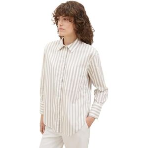 TOM TAILOR Women's Stretch Poplin Blouse with Chest Pocket, 32470 Grey Offwhite Vertical Stripe, 12 TOM TAILOR Women's Stretch Poplin Blouse with Chest Pocket, 32470 Grey Offwhite Vertical Stripe, 12