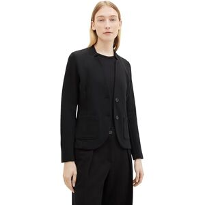 TOM TAILOR Women's Basic Ottoman Blazer with Pockets, 14482 Deep Black, S TOM TAILOR Women's Basic Ottoman Blazer with Pockets, 14482 Deep Black, S