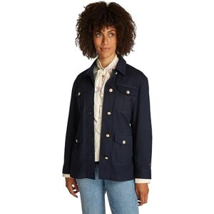 Tommy Hilfiger Women's Gold Button Utility Shirt Jacket with Chest Pockets, Blue (Dark Night Navy), S Tommy Hilfiger Women's Gold Button Utility Shirt Jacket with Chest Pockets, Blue (Dark Night Navy), S