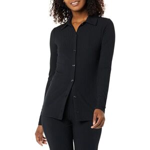 Amazon Essentials Women's Wide Rib Long Sleeve Button-up Collared Cardigan (Previously Daily Ritual), Black, X-Large Amazon Essentials Women's Wide Rib Long Sleeve Button-up Collared Cardigan (Previously Daily Ritual), Black, X-Large