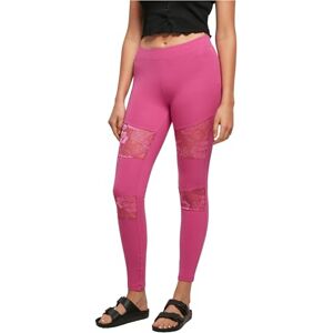 Urban Classics Women's Ladies Laces Inset Leggings, Pink, XS Urban Classics Women's Ladies Laces Inset Leggings, Pink, XS