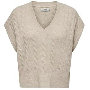 ONLY Women's ONLMELODY Vest KNT NOOS Sweater Vest, Oatmeal/Detail: Melange, S ONLY Women's ONLMELODY Vest KNT NOOS Sweater Vest, Oatmeal/Detail: Melange, S