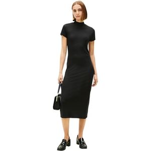 Tommy Hilfiger Women's Slim 5X2 Rib Mock-NK SS DRS WW0WW47860 Bodycon Dress, Black (Black), XL Tommy Hilfiger Women's Slim 5X2 Rib Mock-NK SS DRS WW0WW47860 Bodycon Dress, Black (Black), XL