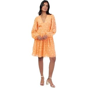 Lovedrobe Women's Mini Dress Ladies V-Neck Long Puff Sleeve Floral Burnout Empire Line Shirred Skater Fit and Flare Smart Casual, Orange 8 Lovedrobe Women's Mini Dress Ladies V-Neck Long Puff Sleeve Floral Burnout Empire Line Shirred Skater Fit and Flare Smart Casual, Orange 8
