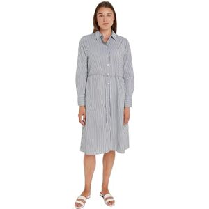 Tommy Hilfiger Women Essential Shirt Dress Knee Length, Blue (Ithaka STP/Desert Sky), 42 Tommy Hilfiger Women Essential Shirt Dress Knee Length, Blue (Ithaka STP/Desert Sky), 42
