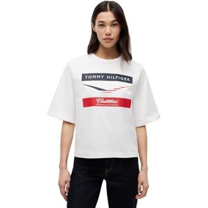 Tommy Hilfiger Women’s Short Sleeve T-Shirt TH X Cadillac F1 Chevron Boxy Fit, White (White), S Tommy Hilfiger Women’s Short Sleeve T-Shirt TH X Cadillac F1 Chevron Boxy Fit, White (White), S