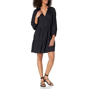 The Drop Women's @caralynmirand Ruffle-Neck Tiered Mini Dress, Black, XXL Plus The Drop Women's @caralynmirand Ruffle-Neck Tiered Mini Dress, Black, XXL Plus