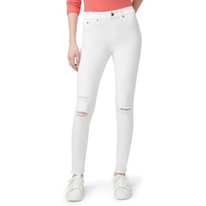 HUE Women's Ripped Knee Denim Leggings, White, Medium HUE Women's Ripped Knee Denim Leggings, White, Medium