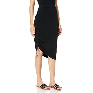 The Drop Women's Amanda Textured Side Ruched Mide Sweater Skirt, Black, L The Drop Women's Amanda Textured Side Ruched Mide Sweater Skirt, Black, L