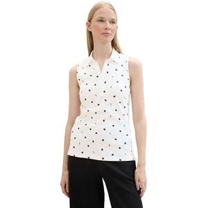 TOM TAILOR Women's Polo Top, 36367 White Navy Dot Design, M TOM TAILOR Women's Polo Top, 36367 White Navy Dot Design, M