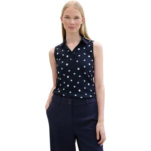 TOM TAILOR Women's 1042945 Polo top, 36368-Navy White Dot Design, M TOM TAILOR Women's 1042945 Polo top, 36368-Navy White Dot Design, M