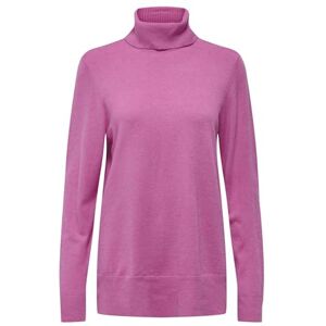 ONLY Women's Onlibi LS Long Slit Rollneck CC KNT Knitted Jumper, Super Pink, S ONLY Women's Onlibi LS Long Slit Rollneck CC KNT Knitted Jumper, Super Pink, S