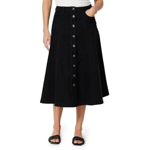 Amazon Essentials Women's A-Line High-Rise Denim Button-Down Midi Skirt, Black, 12 Amazon Essentials Women's A-Line High-Rise Denim Button-Down Midi Skirt, Black, 12