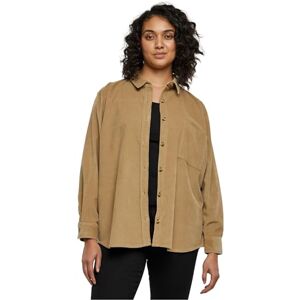 Urban Classics Women's Ladies Corduroy Oversized Shirt, Warmsand, XL Urban Classics Women's Ladies Corduroy Oversized Shirt, Warmsand, XL