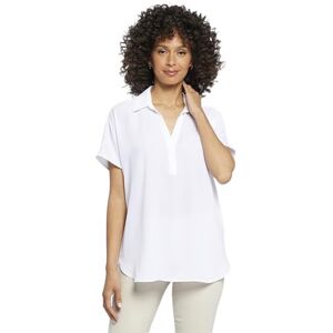 NYDJ Women's Short Sleeve Becky Blouse, Optic White, L NYDJ Women's Short Sleeve Becky Blouse, Optic White, L