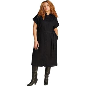 Tommy Hilfiger Women’s Belted Midi Shirt Dress, Black (Black), 22 Tommy Hilfiger Women’s Belted Midi Shirt Dress, Black (Black), 22