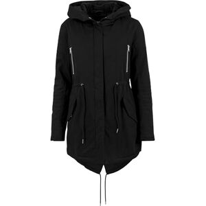 Urban Classics Women's Ladies Sherpa Lined Cotton Parka Jacket, Black, L Urban Classics Women's Ladies Sherpa Lined Cotton Parka Jacket, Black, L