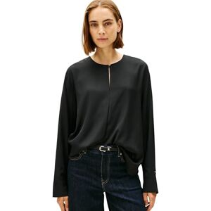 Tommy Hilfiger Women’s Relaxed Blouse with Slit, Black (Black), 10 Tommy Hilfiger Women’s Relaxed Blouse with Slit, Black (Black), 10