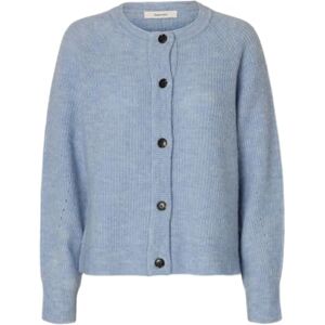 SELECTED FEMME Women's Slflulu LS Knit Short Cardigan B Noos Cardigan, Cashmere Blue 1, S SELECTED FEMME Women's Slflulu LS Knit Short Cardigan B Noos Cardigan, Cashmere Blue 1, S