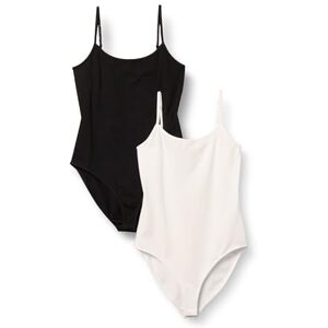Amazon Essentials Women's Slim-fit Cami Bodysuit, Pack of 2, Black/White, XL Amazon Essentials Women's Slim-fit Cami Bodysuit, Pack of 2, Black/White, XL