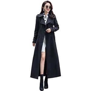 ebossy Women's Double Breasted Duster Trench Coat Slim Full Length Maxi Long Overcoat black Medium ebossy Women's Double Breasted Duster Trench Coat Slim Full Length Maxi Long Overcoat black Medium