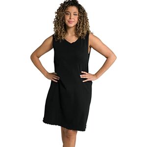 Ulla Popken Women's Scalloped Edges A-line Fine Rib Organic Cotton Dress, Black, 20-22 Ulla Popken Women's Scalloped Edges A-line Fine Rib Organic Cotton Dress, Black, 20-22