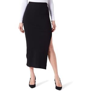 Koton Women's Regular Waist Viscose Mix Ribbed Midi Slit Skirt Skirt, Black(999), Koton Women's Regular Waist Viscose Mix Ribbed Midi Slit Skirt Skirt, Black(999),