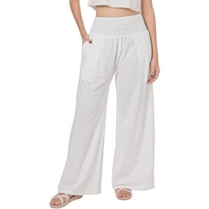 Lofbaz Women Summer Flowy Cotton Linen Palazzo Wide Leg Pants Beach High Waisted Trousers Boho Long Lounge Pant with Pockets White 2XL Lofbaz Women Summer Flowy Cotton Linen Palazzo Wide Leg Pants Beach High Waisted Trousers Boho Long Lounge Pant with Pockets White 2XL