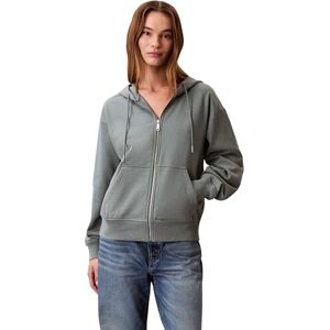 Calvin Klein Women's ARCHIVE LOGO FRENCH TERRY FZ HOO LV047B237G Sweatshirts, GREY (Autumn Green), L Calvin Klein Women's ARCHIVE LOGO FRENCH TERRY FZ HOO LV047B237G Sweatshirts, GREY (Autumn Green), L
