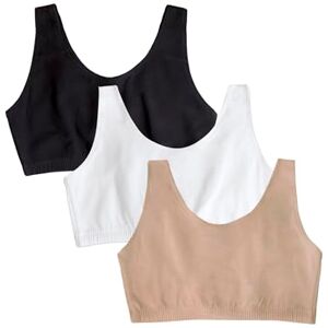 Fruit of the Loom Women's Built Up Tank Style Sports Bra, White/Sand/Black, 44 Plus Fruit of the Loom Women's Built Up Tank Style Sports Bra, White/Sand/Black, 44 Plus