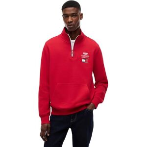 Tommy Hilfiger Unisex Sweatshirt with Zip TH X Cadillac F1 Logo Half Zip with Chest Pocket, Red (Red), XXL Tommy Hilfiger Unisex Sweatshirt with Zip TH X Cadillac F1 Logo Half Zip with Chest Pocket, Red (Red), XXL