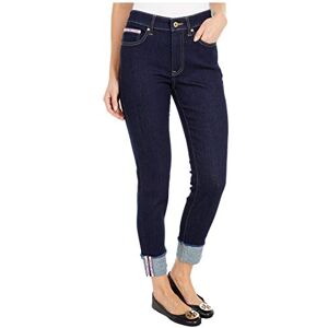 Tommy Hilfiger Women's Tribeca Skinny Crop with Stripe Jeans, Indigo Wash Denim, 12 Tommy Hilfiger Women's Tribeca Skinny Crop with Stripe Jeans, Indigo Wash Denim, 12