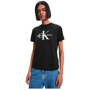 Calvin Klein Jeans Women Short-Sleeve T-Shirt Core Monologo Crew Neck, Black (Ck Black), XL Calvin Klein Jeans Women Short-Sleeve T-Shirt Core Monologo Crew Neck, Black (Ck Black), XL