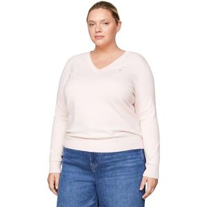 Tommy Hilfiger Women Jumper V-Neck, Pink (Whimsy Pink), 48 Tommy Hilfiger Women Jumper V-Neck, Pink (Whimsy Pink), 48