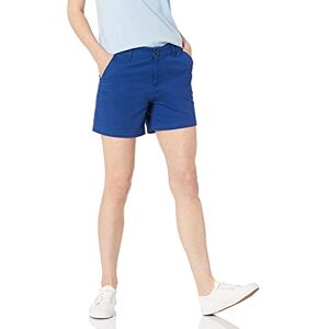 Amazon Essentials Women's Mid-Rise Slim-Fit 5" (12.7 cm) Inseam Khaki Shorts (Available in Straight and Curvy Fits), Blue, 22 Amazon Essentials Women's Mid-Rise Slim-Fit 5" (12.7 cm) Inseam Khaki Shorts (Available in Straight and Curvy Fits), Blue, 22