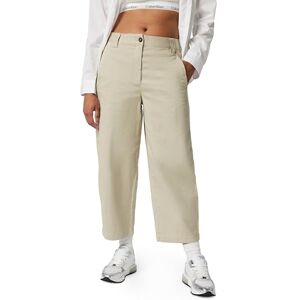 Calvin Klein Jeans Women's Stretch Cotton Twill Barrel Leg LV044D662G Casual Pants, Brown (Island Fossil), S Calvin Klein Jeans Women's Stretch Cotton Twill Barrel Leg LV044D662G Casual Pants, Brown (Island Fossil), S
