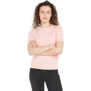 Tommy Hilfiger Women’s Short Sleeve Crew Neck Jumper, Pink (Delicate Pink), S Tommy Hilfiger Women’s Short Sleeve Crew Neck Jumper, Pink (Delicate Pink), S